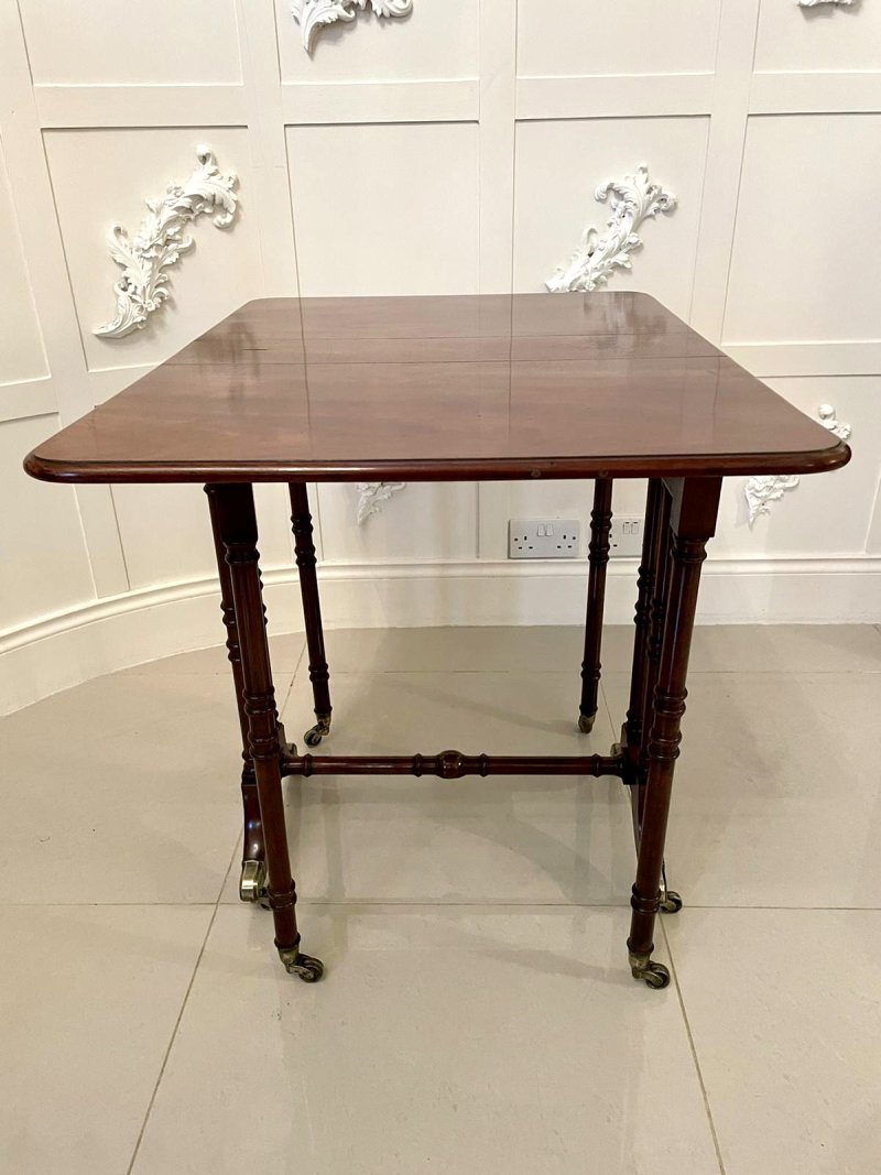 Fine George III Antique Mahogany Spider Leg Drop-Leaf Table - Image 3